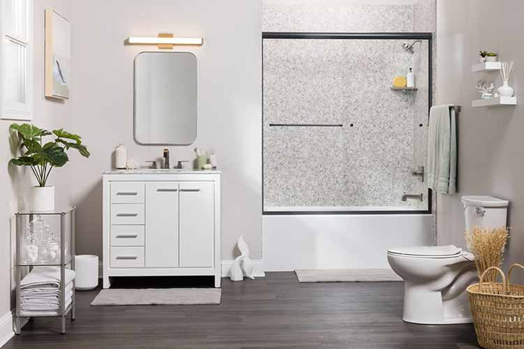 Bath and Shower in bathroom