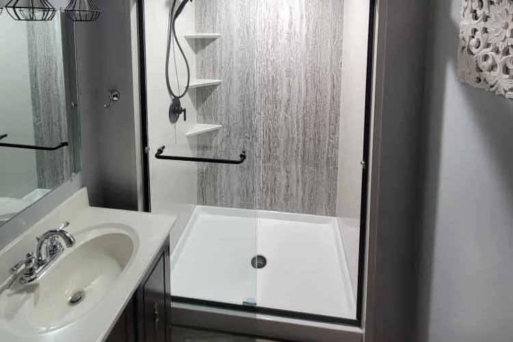 Shower converted to bathtub