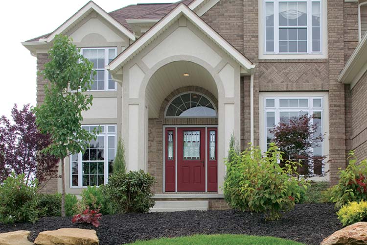 Red Door on a brick house
